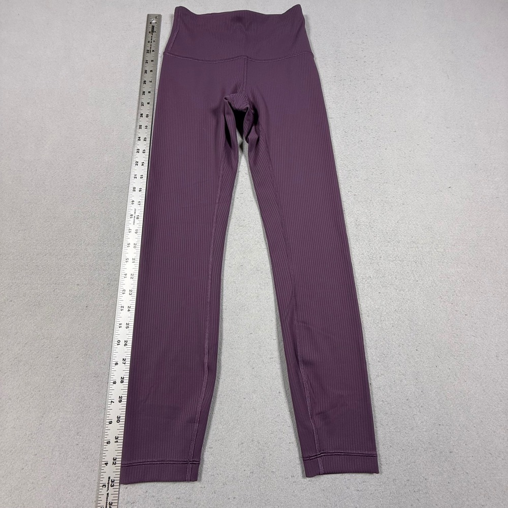 Lululemon Align High Rise Ribbed Pant 25 Purple Plum Nulu Yoga Leggings Womens 2
